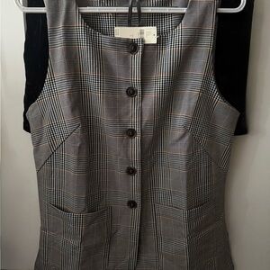 Anthropologie Multicolor Plaid Mod Vest